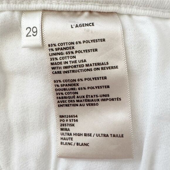 L'Agence Womens Mira White Ultra High-Rise Kick Boot Denim Cropped Jeans Size 29 - Picture 10 of 14